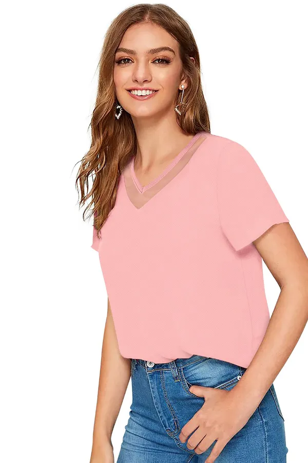 Peach_Polyester_Blend_Stylish_Top_For_Women