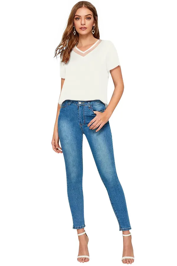 White_Polyester_Blend_Stylish_Top_For_Women