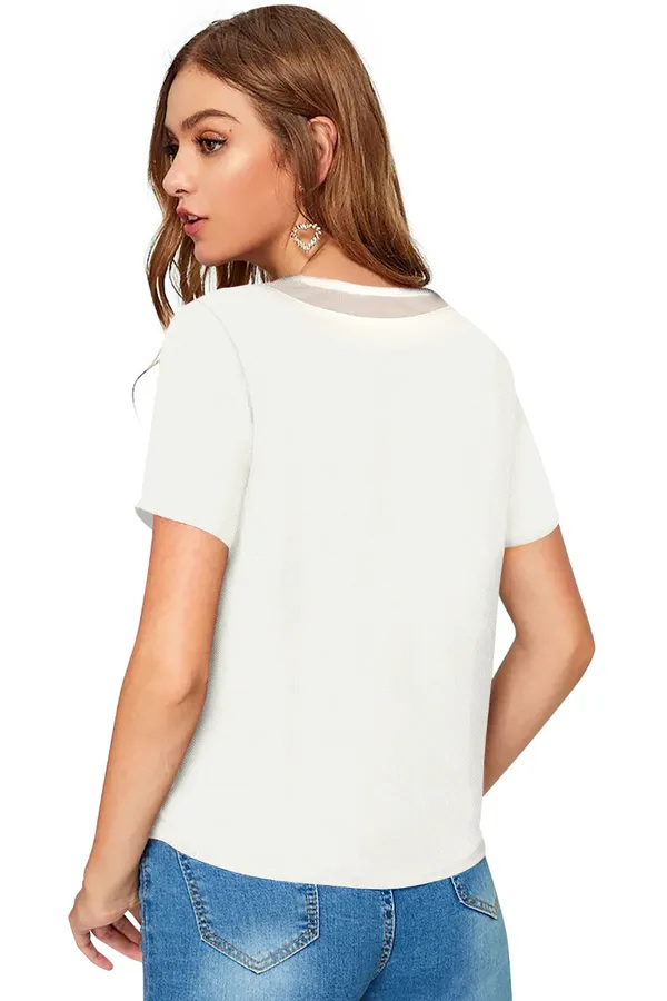 White_Polyester_Blend_Stylish_Top_For_Women