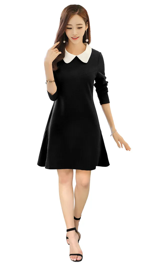 Black_Polyster_Western_Dress_For_Women
