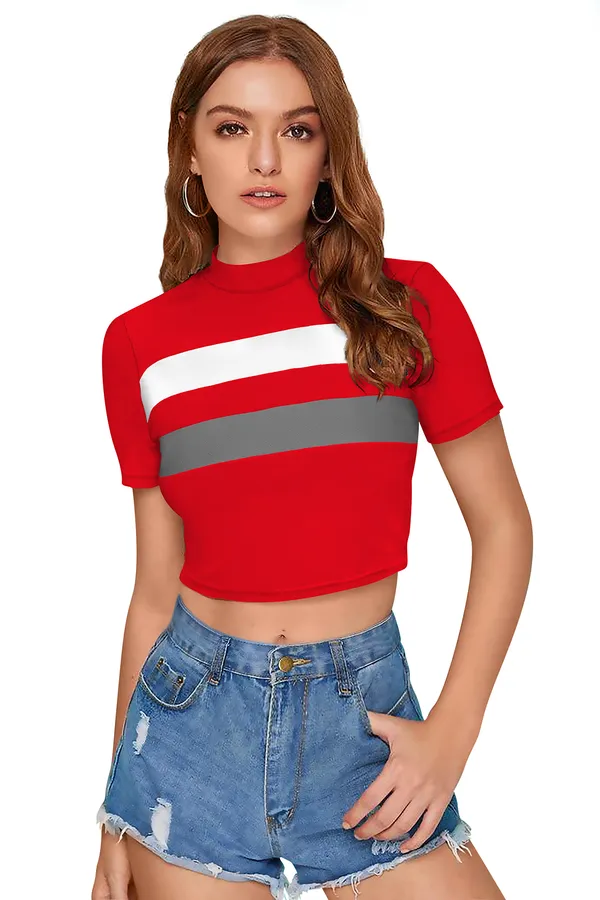 Red_And_Grey_Polyester_Blend_Stylish_Top_For_Women