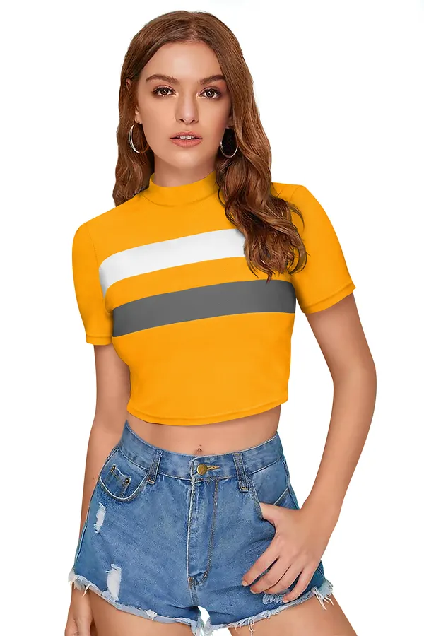 Yellow_And_Grey_Polyester_Blend_Stylish_Top_For_Women