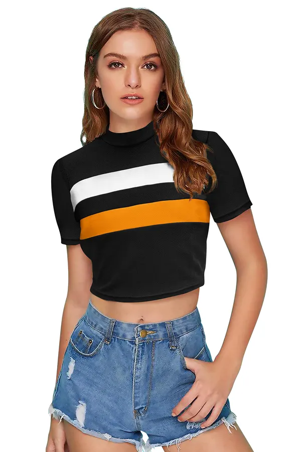 Yellow_Polyester_Blend_Stylish_Top_For_Women