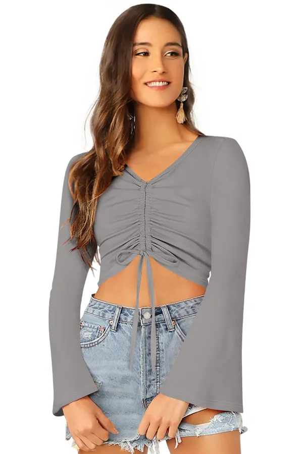 Grey_Polyester_Blend_Stylish_Top_For_Women