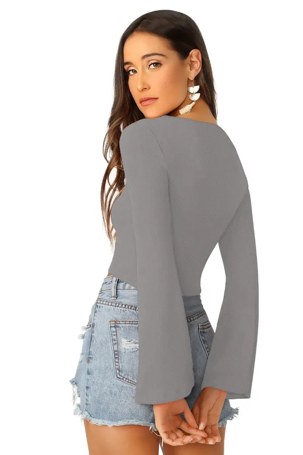 Grey_Polyester_Blend_Stylish_Top_For_Women