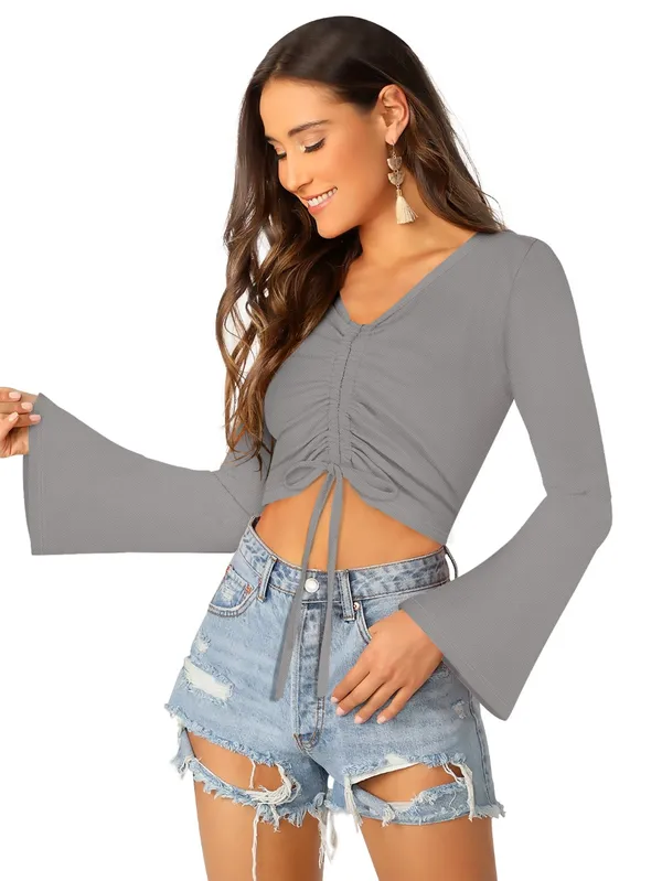 Grey_Polyester_Blend_Stylish_Top_For_Women