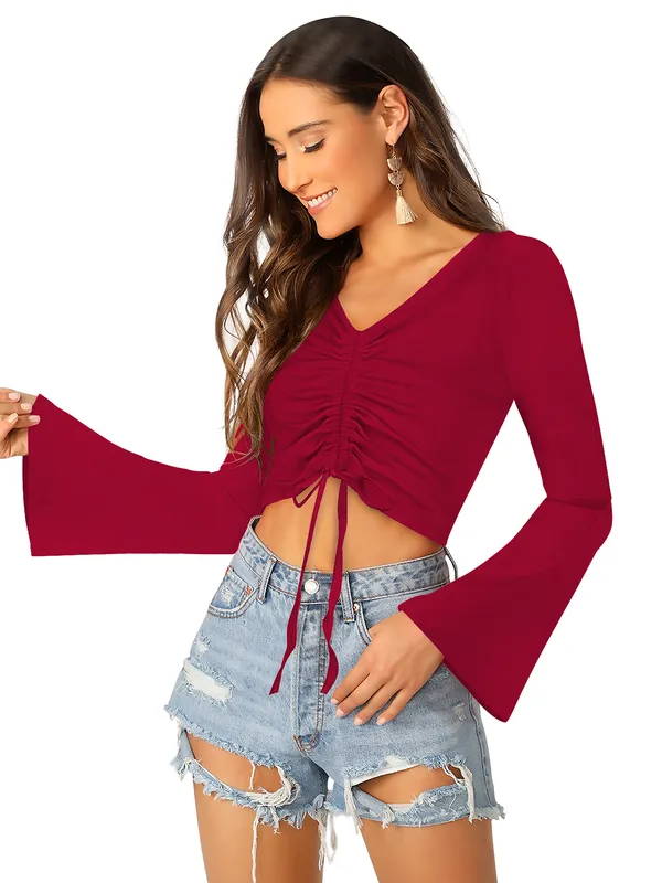 Maroon_Polyester_Blend_Stylish_Top_For_Women