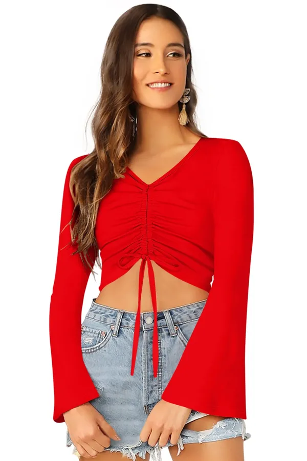 Red_Polyester_Blend_Stylish_Top_For_Women