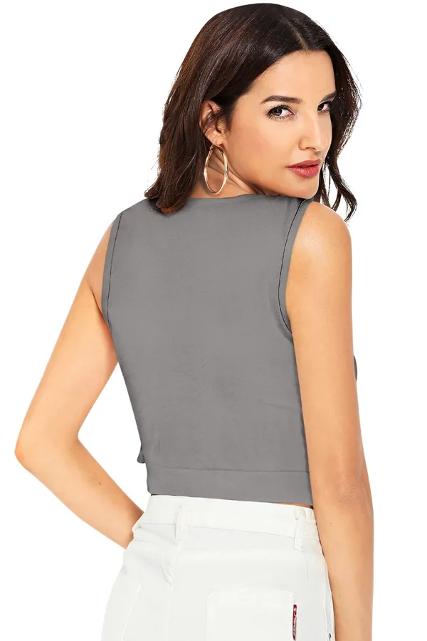 Grey_Polyester_Blend_Stylish_Top_For_Women