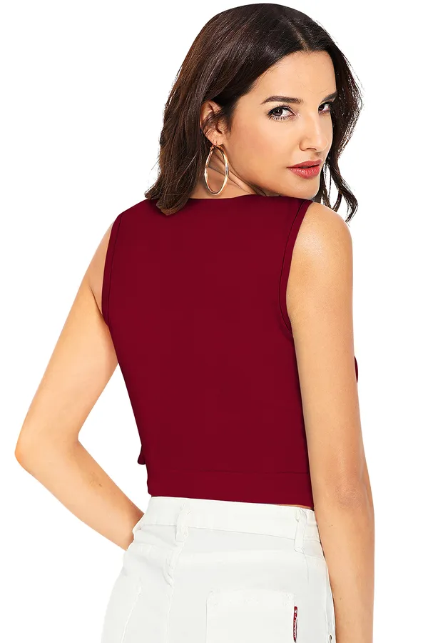 Maroon_Polyester_Blend_Stylish_Top_For_Women