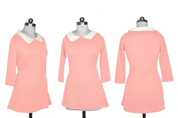 Peach_Polyster_Western_Dress_For_Women