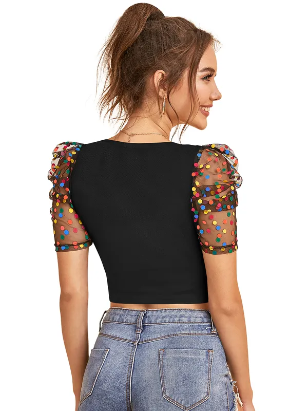 Black_Polyester_Blend_Stylish_Top_For_Women
