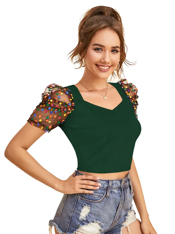 Green_Polyester_Blend_Stylish_Top_For_Women