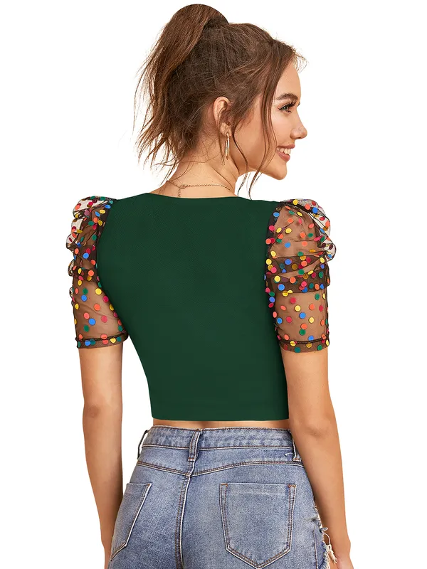 Green_Polyester_Blend_Stylish_Top_For_Women