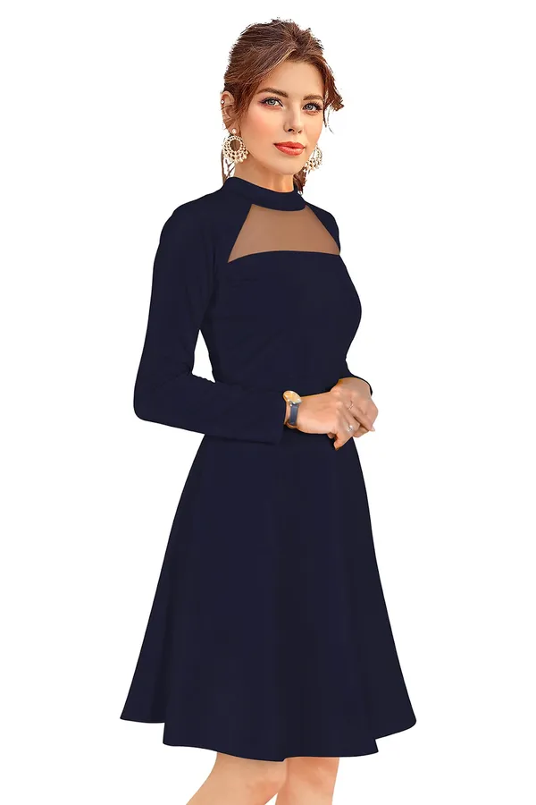 Blue_Knitting_And_Stretchable_Western_Dress_For_Women