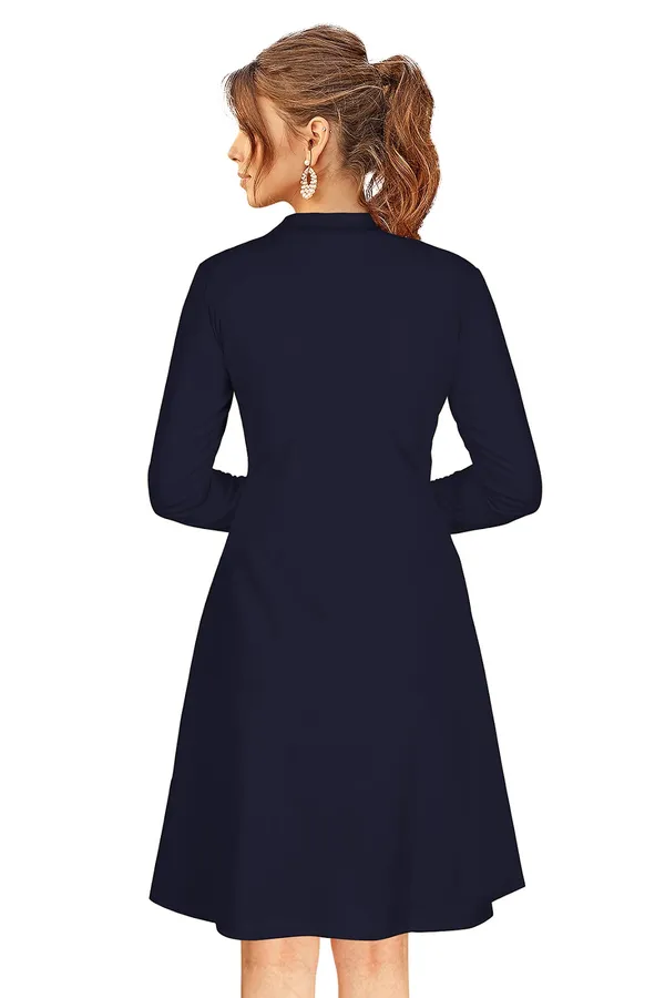 Blue_Knitting_And_Stretchable_Western_Dress_For_Women