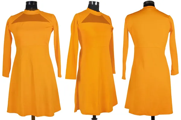 Yellow_Knitting_And_Stretchable_Western_Dress_For_Women