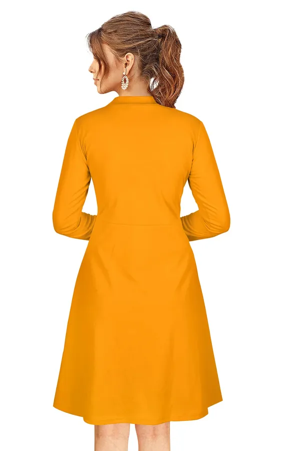 Yellow_Knitting_And_Stretchable_Western_Dress_For_Women
