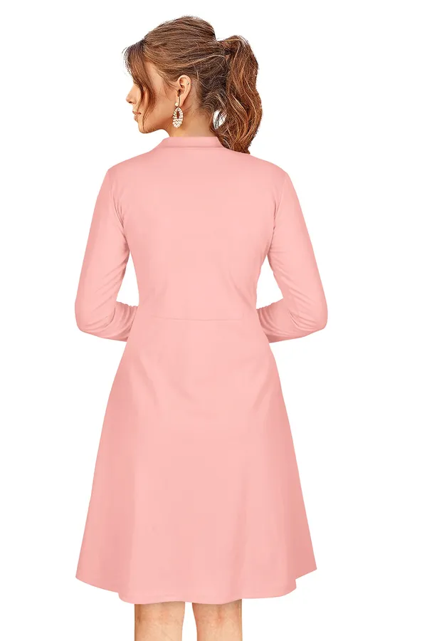 Peach_Knitting_And_Stretchable_Western_Dress_For_Women