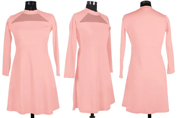 Peach_Knitting_And_Stretchable_Western_Dress_For_Women