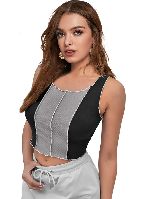 Coffee_Polyester_Blend_Stylish_Top_For_Women