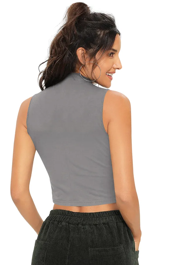 Grey_Polyester_Blend_Stylish_Top_For_Women