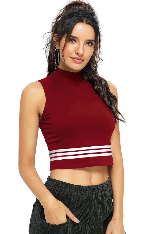 Maroon_Polyester_Blend_Stylish_Top_For_Women