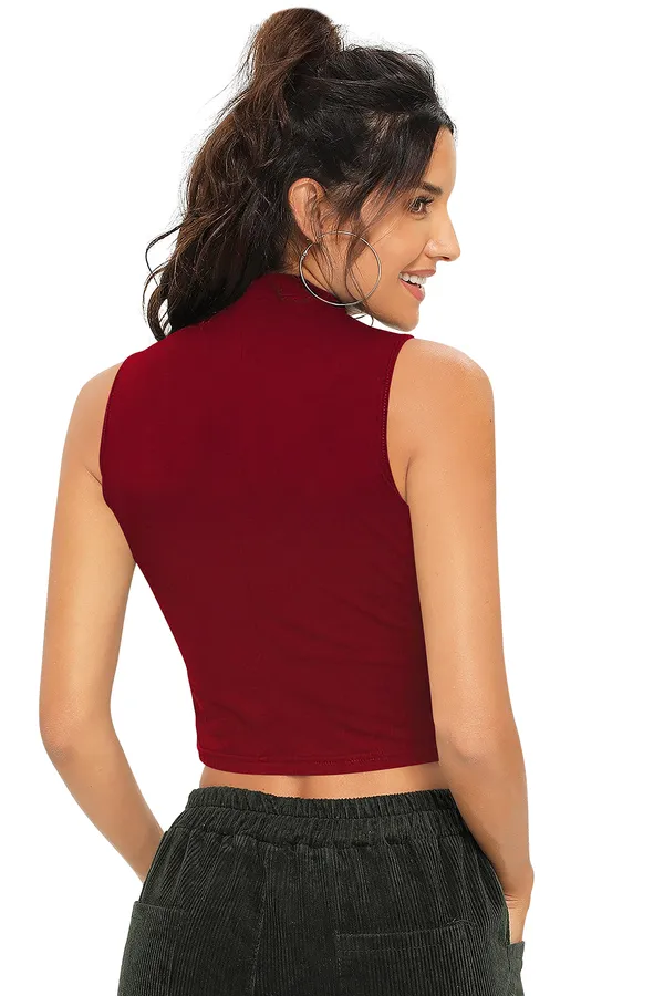 Maroon_Polyester_Blend_Stylish_Top_For_Women