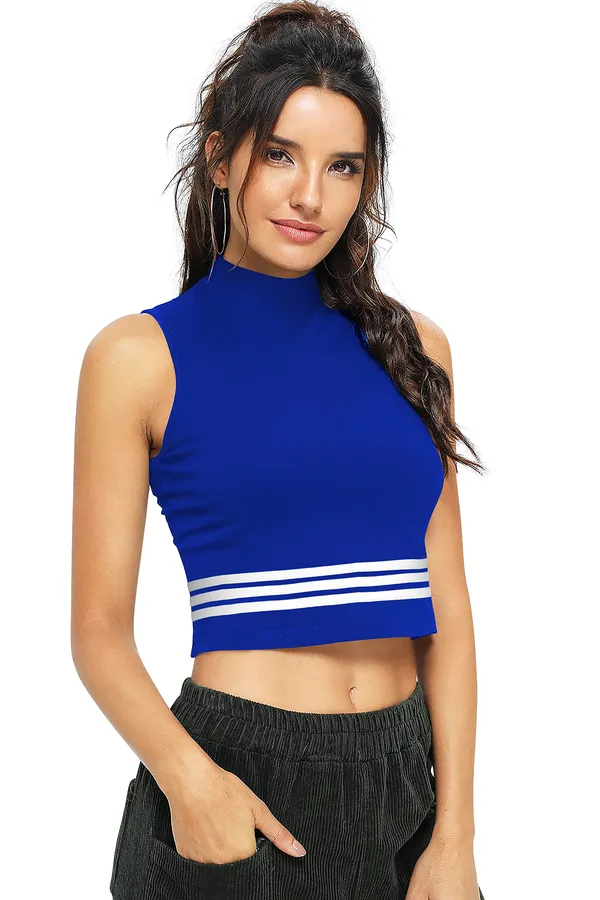 Royal_Blue_Polyester_Blend_Stylish_Top_For_Women