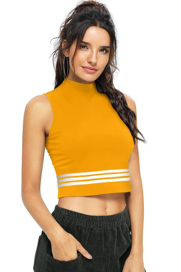 Yellow_Polyester_Blend_Stylish_Top_For_Women