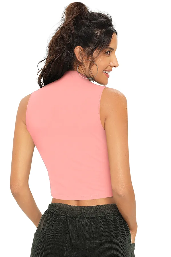 Peach_Polyester_Blend_Stylish_Top_For_Women