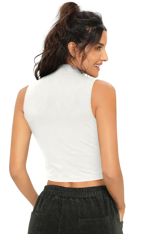 White_Polyester_Blend_Stylish_Top_For_Women