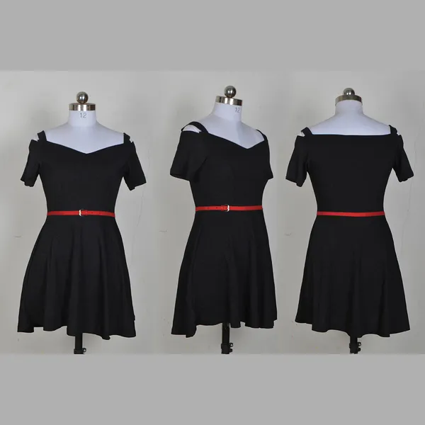 Black_Polyster_Western_Dress_For_Women