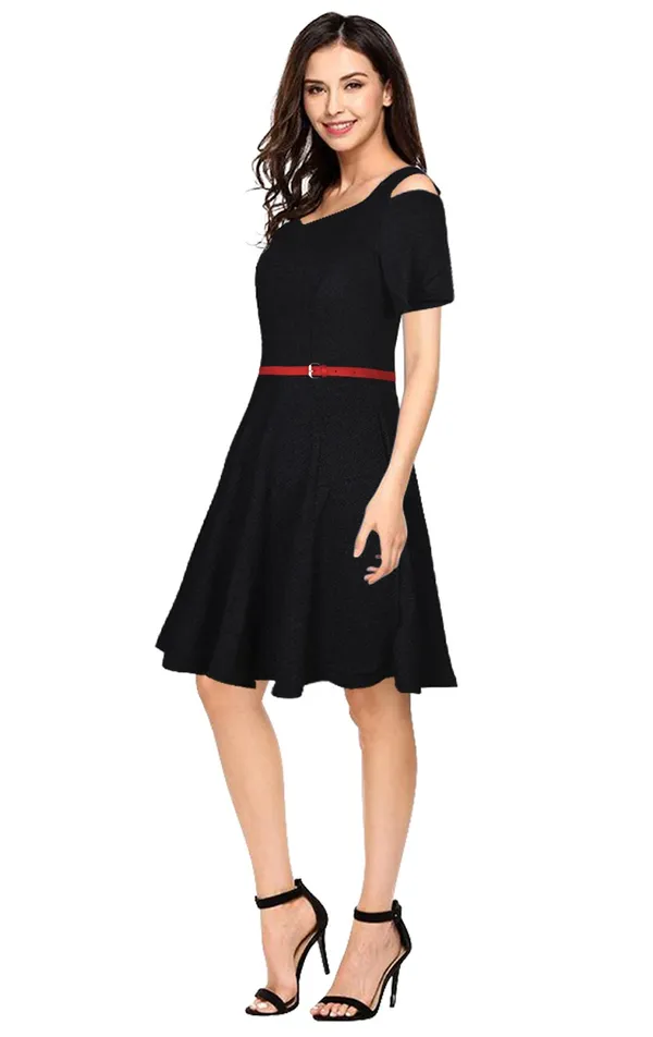 Black_Polyster_Western_Dress_For_Women