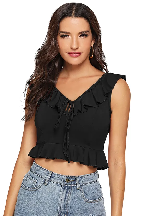 Black_Polyester_Blend_Stylish_Top_For_Women