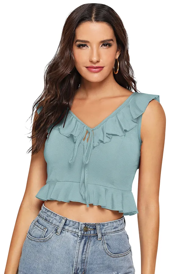 Light_Green_Polyester_Blend_Stylish_Top_For_Women