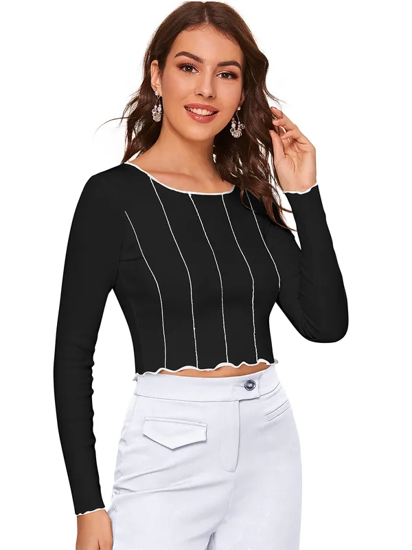 Black_Polyester_Blend_Stylish_Top_For_Women