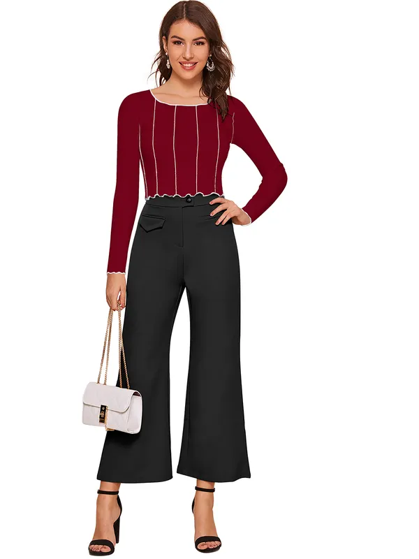 Maroon_Polyester_Blend_Stylish_Top_For_Women