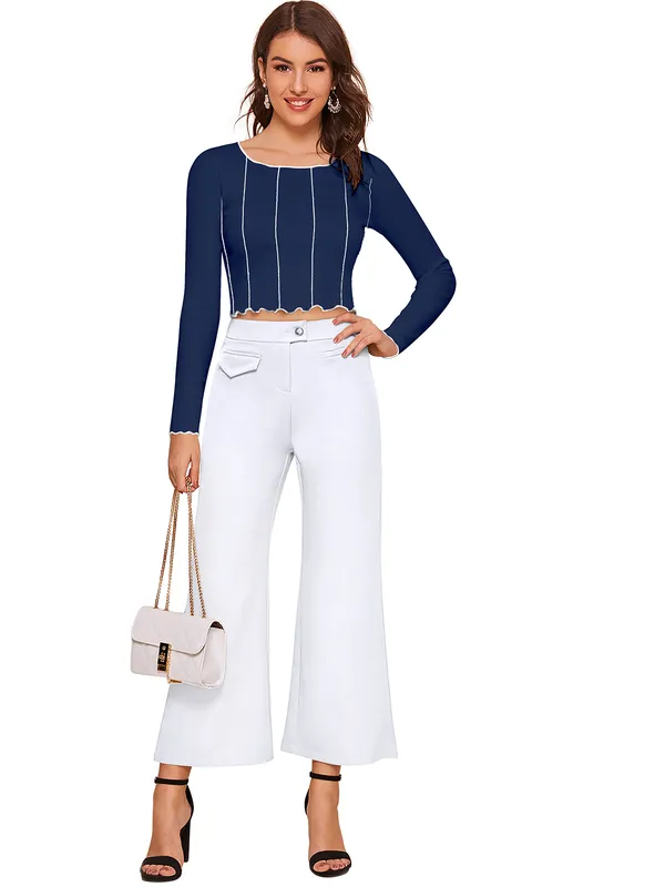 Blue_Polyester_Blend_Stylish_Top_For_Women