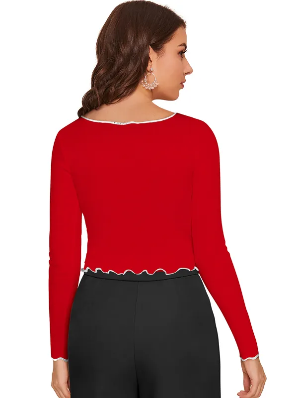 Red_Polyester_Blend_Stylish_Top_For_Women