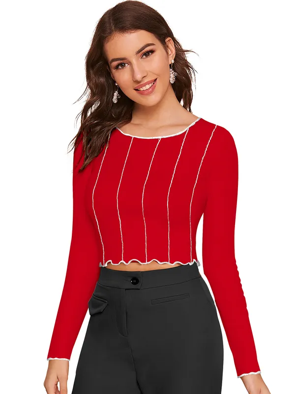 Red_Polyester_Blend_Stylish_Top_For_Women
