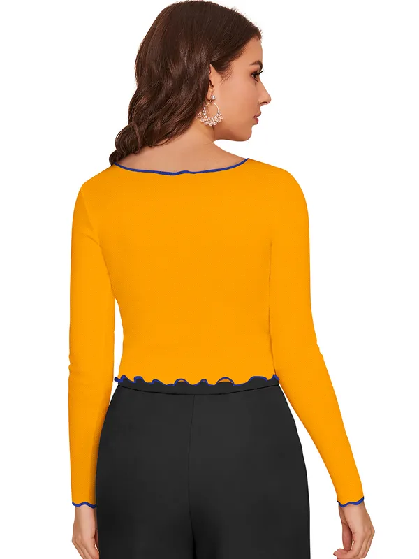 Yellow_Polyester_Blend_Stylish_Top_For_Women
