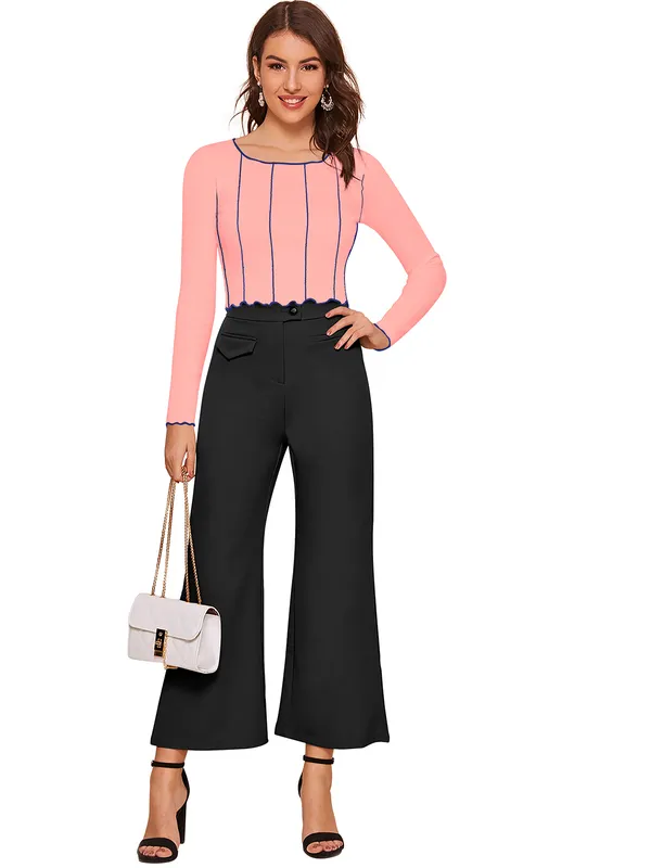 Peach_Polyester_Blend_Stylish_Top_For_Women