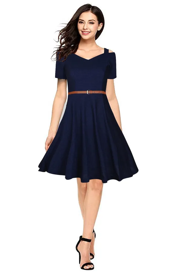 Blue_Polyster_Western_Dress_For_Women