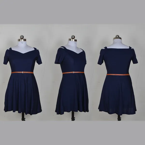 Blue_Polyster_Western_Dress_For_Women