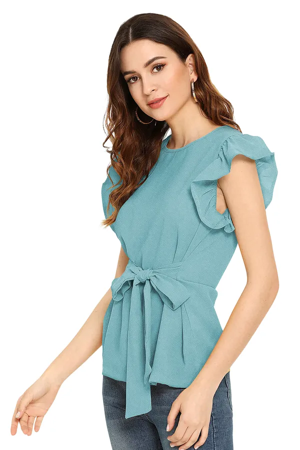 Light_Green_Polyester_Blend_Stylish_Top_For_Women