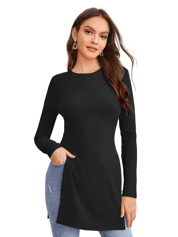 Black_Polyester_Blend_Stylish_Top_For_Women