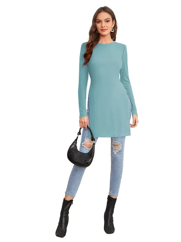 Light_Green_Polyester_Blend_Stylish_Top_For_Women