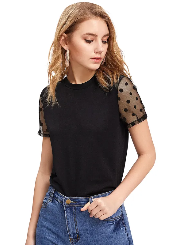 Black_Polyester_Blend_Stylish_Top_For_Women