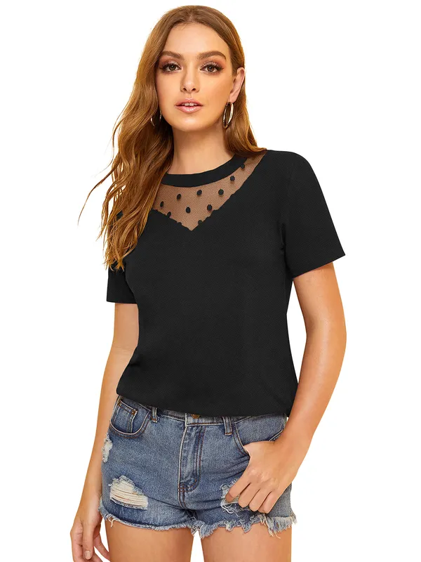 Black_Polyester_Blend_Stylish_Top_For_Women